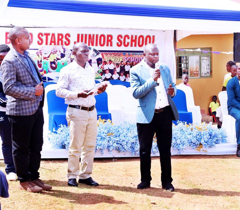 Proud teachers at BoldStars Junior School addressing the school parade